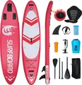 Puluomis Stand Up Paddle Boards 335, SUP Board mit Sitz Set, Paddling Paddelboard Set Surfbrett Aufblasbar, Pumpe Tragetasche und Zubehör MB 150kg Rot