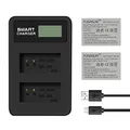 2 Stück 1200 mAh NB-10L Akku mit LCD NB-10L NB10L Akku-Ladegerät für NB-10L NB10L PowerShot G1X, G3X, G15, G16, SX40 HS, SX40HS, SX50 HS, SX60 HS Digital Cameras