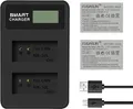 2 Stück 1200 mAh NB-10L Akku mit LCD Ladegerät für PowerShot
