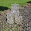 CLGarden Granit Springbrunnen SB2 3 teiliger Säulenbrunnen LED Steinbrunnen Wasserspiel Gartenbrunnen - Grau