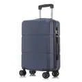 YONSLY Trolley Reisekoffer Suitcase, Rollkoffer Handgepäck, Kabinenkoffer mit 4 Rollen 360°, Hartschalenreisekoffer, Zahlenschloss, Weicher Gummigriff (M, Dunkelblau)