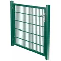 MR-Zaun Doppelstabmattenzaun-Tor einflügelig 6/5/6 Grün RAL 6005, Moosgrün, 1.250 mm x 1200 mm
