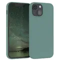 EAZY CASE Premium Silikon Handyhülle kompatibel mit iPhone 13 Mini Slimcover mit Kameraschutz und Innenfutter, Silikonhülle, Schutzhülle, Bumper, Handy Case, Hülle, Softcase, Nacht Grün