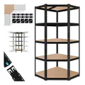 MASKO Eckregal Lagerregal Schwerlastregal, Kellerregal, 180x75x40cm , bis 875 kg, 5 verstellbare Ablagen, MDF-Platten Regal aus Metall, Steckregal, Werkstattregal, Keller, Garage