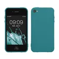 kwmobile Hülle kompatibel mit Apple iPhone 4 / 4S Hülle - weiches TPU Silikon Case - Cover geeignet für kabelloses Laden - Petrol matt
