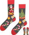 TODO Lustige Weihnachtssocken Herren und Damen, Socken Weihnachten Lustig mit Santa Claus (Happy X-mas 39-42)