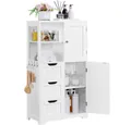 Yaheetech Hochschrank Badezimmerschrank Badschrank Badkommode mit Höhenverstellbarem Einlegeboden & Schubladen