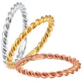 Elli Tricolor Set Gedreht 925er Silber vergoldet 58 Damen 