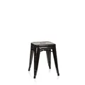 hjh OFFICE 645000 Metall Hocker VANTAGGIO Schwarz Sitzhocker im Industry-Design, stapelbar, niedrig