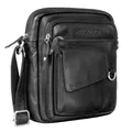 STILORD Ryan Crossbody Tasche Herren Leder Kleine Herrentasche zum Umhängen Vintage Ledertasche 9,7 Zoll iPad Tasche Messenger Bag Umhängetasche Echtleder Farbe:schwarz