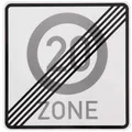 Verkehrsschild Ende Zone 20 Geburtstags-Schild Verkehrszeichen zum 30 Geburtstag