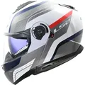 LS2 FF908 Strobe II Monza Klapphelm, weiss-rot-blau, Größe M für Männer
