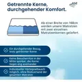 AM Qualitätsmatratzen | 1000 Federn 7-Zonen Taschenfederkernmatratze - 90x200 cm - H2 | Tonnentaschenfederkernmatratze | 90/200 | Federkernmatratz... - Weiß