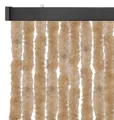 Arsvita Insektenschutzvorhang 56x185 cm (Breite x Länge) Flauschvorhang in Beige für Wohnmobil, Wohnwagen, schmale Türen, Fadengardine Ø4cm