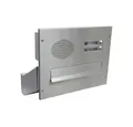Letterbox24 Briefkasten DV-Serie Edelstahl Durchwurfbriefkasten mit Sprechsieb (2 x Briefkasten, 2 Klingel, Sprechsieb)