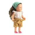 Djeco Puppe Joséphine | 32 cm große Stehpuppe mit kastanienbraunem Haar, Schlafaugen & waschbarer Kleidung | realistische Frisierpuppe ab 3 Jahren | POMEA Kollektion