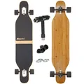 Camber Longboard mit Keramik Kugellager in Flex1 Drop Through Cruiser Freeride Skaten Komplettboard mit T-Tool