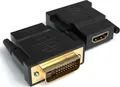 HDMI auf DVI Adapter | HDMI Buchse zu DVI Stecker | Kontakte vergoldet, 2 Stück