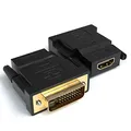 JAMEGA - HDMI auf DVI Adapter 2er Pack | HDMI A Buchse auf DVI Stecker | 4K Ultra HD Full HD 1080P HDTV Konverter | Kontakte vergoldet