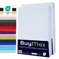 Buymax Spannbettlaken 200x200cm Doppelpack 100% Baumwolle Spannbetttuch Bettlaken Jersey, Matratzenhöhe bis 25 cm, Farbe Weiß - Weiß