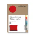 schlafgut Woven Satin Kissenbezug 60x80 cm Red Deep Uni in Premium Hotelqualität, Kopfkissenbezug einzeln mit 100% weicher Baumwolle
