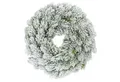 Spetebo Dekokranz Künstlicher Weihnachtskranz halbgebunden mit Kunstschnee - 30 cm, naturgetreue Nachbildung