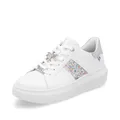 Rieker Damen Low-Top Sneaker W1202, Frauen Halbschuhe, lose Einlage,Freizeitschuhe,Turnschuhe,Laufschuhe,Sportschuhe,Weiss Kombi (83),36 EU / 3.5 UK
