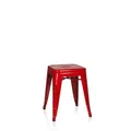 hjh OFFICE 645001 Metall Hocker VANTAGGIO Rot Sitzhocker im Industry-Design, stapelbar, niedrig