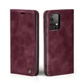 LBH Handyhülle für Samsung Galaxy A52 / A52 5G / A52s 5G in Weinrot mit Karten- und Geldfach Smartphone Hülle mit Standfunktion Flip Case Schutzhülle Magnetverschluss Vintage