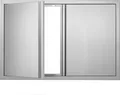 VEVOR Grill-Zugangstür, 914 x 610 mm, Doppelte Außenküchentür, Flächenbündig Montierte Edelstahltür, Vertikale Wandtür mit Versenkbaren Griffen, für Grillinsel, Grillstation, Außenschrank