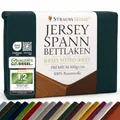 Strauss Home Premium Spannbettlaken Jersey 90x200-100x200 cm - 160 g/m² 100% gekämmte Baumwolle, 25 cm Steg, Oeko-TEX - für Einzelbett, Gästebett, Kinderbett - Petrol