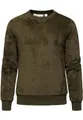 REPUBLIX Damen Sweatshirt Teddy Pulli Sweatjacke Plüsch Hoodie Pullover RD-021 Khaki L