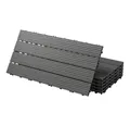 ECD Germany Terrassendielen WPC Bodenplatte Terrassenfliesen Fliesen mit Drainage und Klicksystem, BxL: je 30x60 cm, 22 mm Stärke, Bodenbelag 1m²/6 Stück Anthrazit rutschfest Balkonfliesen