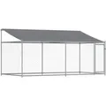 vidaXL Hundezwinger mit Dach und Tür Grau 4x2x2 m Verzinkter Stahl 3209568