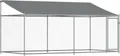 vidaXL Hundezwinger mit Dach und Tür Grau 4x2x2 m Verzinkter Stahl