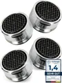 M. Rosenfeld Strahlregler Sehr Wassersparend - M24 Wasserfluss 5l/min -, (High Tech Anti Kalk Wasserhahn Sieb mit Kugelförmige Filter, 4-tlg., Luftsprudler aus Verchromten Messing), - Aufsatz Strahlregler für Wasserhähne