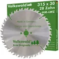 Volkswald Kreissägeblatt Volkswald ® HM-Sägeblatt LWZ 315 x 30 mm Z= 28 Kreissägeblatt Hartholz, Echt Originale Volkswald® Made in Germany