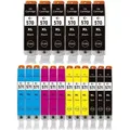 18 kompatible Druckerpatronen  - 6 x PGI-570 XL black & je 3 x CLI-571 XL black, cyan, magenta und yellow für Canon Pixma MG5750, MG5751, MG5752, ...