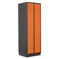 ADB Umkleideschrank / Spind 2-türig, RAL 7016/2008, Anthrazit / Orange, 178x60x50cm 41880