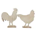 Deko Hühner Tischdeko Ostern Holz Vintage Landhaus 19cm 2er-Set, 2 Stück