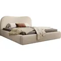 Selsey SIMSALO - Polsterbett mit Bouclé-Bezug und Stauraum, Beige, 180x200 cm - Beige