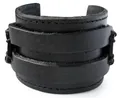 axy LAB1-1 LEDERARMBAND BREIT Serie! ECHT Leder Armband Vintage Leather Bracelet! Surferarmband Herren (Schwarz/Black)