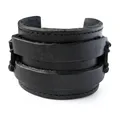 axy Lederarmband Herrenarmband Leder Armband Breit (1-tlg), Echtleder, mit Knopfverschluss in 2 Längen verschließbar, Retro-Look.