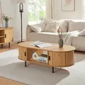 Couchtisch Tvedestrand 120x55x40 cm Bambus Natur [en.casa]