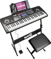 RockJam 61 Key Touch Display Keyboard Piano Kit with Digital Bench, Electric Sta