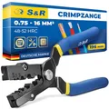 S&R Crimpzange Kabelschuh-Presszange für Aderendhülsen 0.75-16mm² Quetschzange Klemmzange Handpresszange 190mm