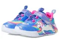 Skechers Unicorn Chaser Sneaker für Mädchen, Blaues glitzerndes Netzgewebe mit Mehreren Zierteilen, 8 UK Child