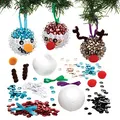 Baker Ross FC101 Weihnachten Pailletten Dekoration Bastelset - 4er Pack, Bastelt Eure Eigenen Weihnachtsdekorationen, Kugel Dekorationen für Kinder zum Basteln und Aufhängen