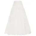Linghe 50er Langer Petticoat gekräuselte Krinoline Vintage Hochzeit Braut Petticoat für Brautkleider Unterrock Rockabilly Tutu Rock (Weiß, M)