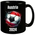 speecheese Tasse Fußball Österreich Flagge Tasse in Schwarz